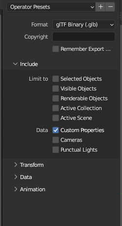 Blender Preferences Menu